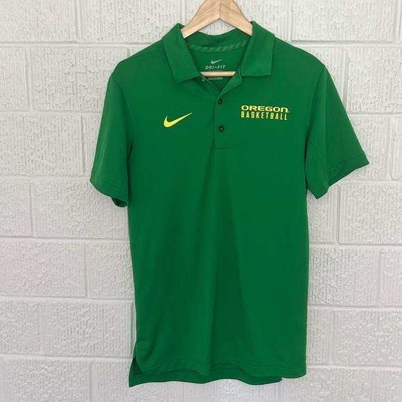 Nike University of Oregon Basketball Men’s Polo Shirt Green Size Small - Picture 1 of 8